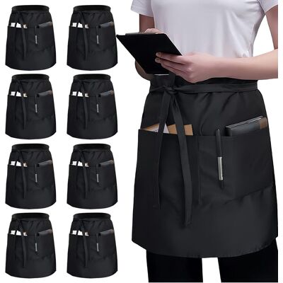 OEM Delantal Negro, 8 Piezas, 5586 Cm, Medio Delantal Con 3 Bolsillos, Largo Corto, Para Cafetería, Restaurante, Cocina, Bar, Camarero, Panadero. OEM Delantal Negro, 8 Piezas, 5586 Cm, Medio Delantal Con 3 Bolsillos, Largo Corto, Para Cafetería, Restaurante, Cocina, Bar, Camarero, Panadero.