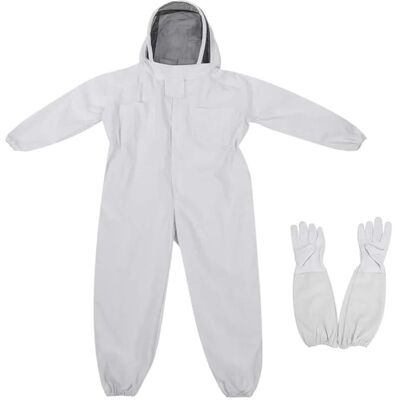DPZO Traje De Apicultura Para Niños – A Prueba De Abejas Con Capucha De Velo – Mezcla Transpirable De Algodón Y Poliéster – Talla M, Blanco DPZO Traje De Apicultura Para Niños – A Prueba De Abejas Con Capucha De Velo – Mezcla Transpirable De Algodón Y Poliéster – Talla M, Blanco