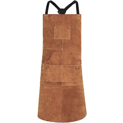 FORTUNEVILLE Delantal De Soldadura Profesional De Cuero Para Hombre, Delantal De Trabajo Resistente Al Calor, Delantal De Cuero De Vaca De Alta Resistencia, Perfecto Para Herreros, Aficionados Al Bricolaje, Soldad FORTUNEVILLE Delantal De Soldadura Profesional De Cuero Para Hombre, Delantal De Trabajo Resistente Al Calor, Delantal De Cuero De Vaca De Alta Resistencia, Perfecto Para Herreros, Aficionados Al Bricolaje, Soldad