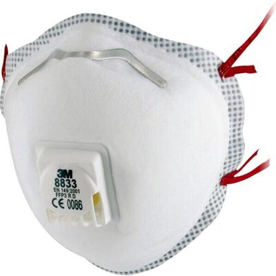 Mascarilla Antipolvo Ffp3+v (10 Uds.) 3m 8833p10 Mascarilla Antipolvo Ffp3+v (10 Uds.) 3m 8833p10