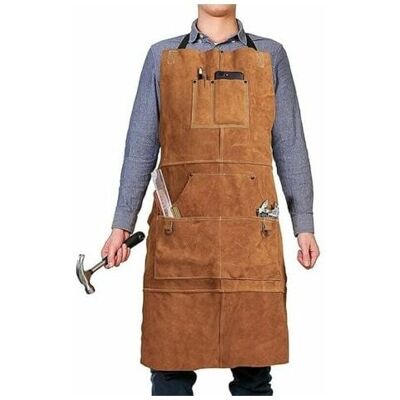 Delantal De Carpintería De Piel, Delantal De Trabajo Con 6 Bolsillos Para Herramientas, Delantal De Soldador Para Hombre Mujer, Delantal De Taller Anti-calor Ignífugo, Ajustable De M A Xxl - Ulisem Delantal De Carpintería De Piel, Delantal De Trabajo Con 6 Bolsillos Para Herramientas, Delantal De Soldador Para Hombre Mujer, Delantal De Taller Anti-calor Ignífugo, Ajustable De M A Xxl - Ulisem