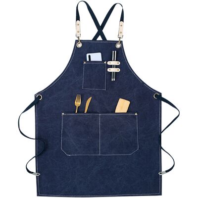 ANPVIZ Delantal Vaquero De Alta Calidad Con Bolsillos Para Peluquero, Delantal Multifuncional De Lona Encerada Impermeable, Pintor, Jardinero, Barbero Para Hombres Y Mujeres, Azul ANPVIZ Delantal Vaquero De Alta Calidad Con Bolsillos Para Peluquero, Delantal Multifuncional De Lona Encerada Impermeable, Pintor, Jardinero, Barbero Para Hombres Y Mujeres, Azul