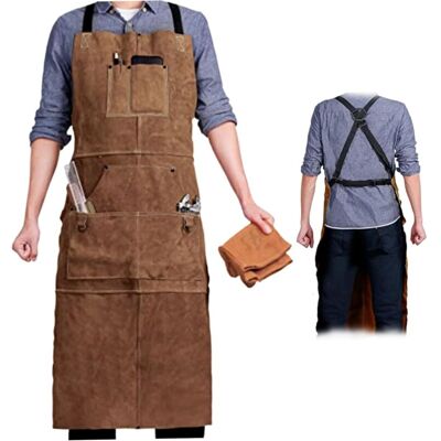 OEM Delantal De Soldadura De Cuero De 24x42'' Para Carpintería, Protección Contra El Calor Y Las Llamas Con Cierre Rápido, Bolsillo Ajustable Para Carpinteros, Para Hombres Y Soldadores OEM Delantal De Soldadura De Cuero De 24x42'' Para Carpintería, Protección Contra El Calor Y Las Llamas Con Cierre Rápido, Bolsillo Ajustable Para Carpinteros, Para Hombres Y Soldadores