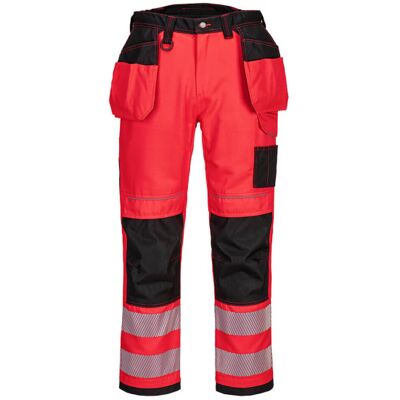 Pantalones De Trabajo De Alta Visibilidad Holster Pw3 Tiro Regular De Polialgodón Con Cintas Reflectantes Portwest T501 42 Pulgadas Rojo/negro Pantalones De Trabajo De Alta Visibilidad Holster Pw3 Tiro Regular De Polialgodón Con Cintas Reflectantes Portwest T501 42 Pulgadas Rojo/negro