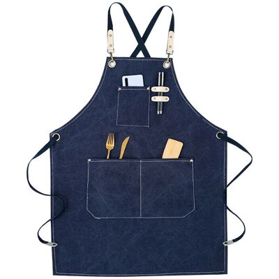 TONCHEAN Delantal Vaquero Premium Con Bolsillos Para Peluqueros, Delantal De Trabajo Multifuncional Impermeable De Lona Encerada Para Pintores, Jardineros Y Peluqueros, Para Hombres Y Mujeres, Azul TONCHEAN Delantal Vaquero Premium Con Bolsillos Para Peluqueros, Delantal De Trabajo Multifuncional Impermeable De Lona Encerada Para Pintores, Jardineros Y Peluqueros, Para Hombres Y Mujeres, Azul