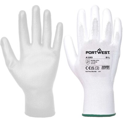 Guante De Trabajo Con Cubierta De Pu Lisa, Seguridad Alimentaria Ce Portwest A120 S Blanco Guante De Trabajo Con Cubierta De Pu Lisa, Seguridad Alimentaria Ce Portwest A120 S Blanco