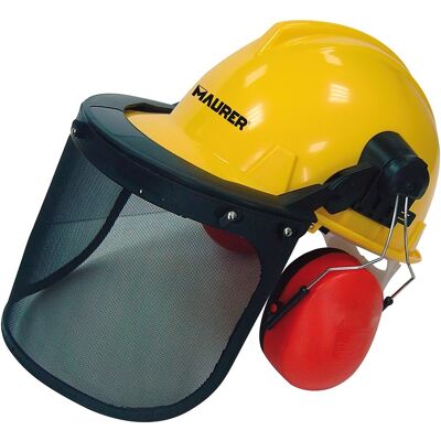 Maurer - Casco Con Visera, Protector Facial De Rejilla Y Protector Auditivo Maurer - Casco Con Visera, Protector Facial De Rejilla Y Protector Auditivo