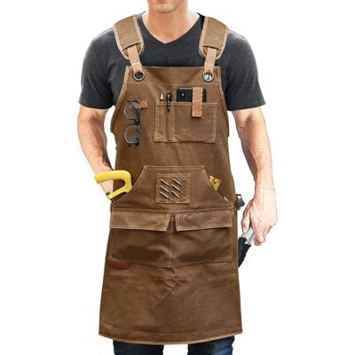 AIPERQ Delantal De Trabajo Para Hombre, Delantal De Carpintero Para Hombre, Delantal De Soldador, Delantal De Taller Cruzado Con Bolsillos, Delantal De Herramientas Impermeable Y Resistente Al Desgaste Para AIPERQ Delantal De Trabajo Para Hombre, Delantal De Carpintero Para Hombre, Delantal De Soldador, Delantal De Taller Cruzado Con Bolsillos, Delantal De Herramientas Impermeable Y Resistente Al Desgaste Para