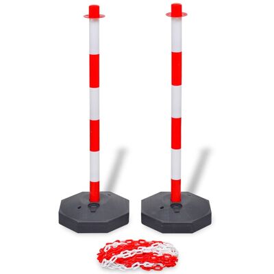 Vidaxl Juego De Barrera Con Postes Con Cadena De Plástico 10 M Vidaxl Juego De Barrera Con Postes Con Cadena De Plástico 10 M