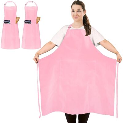 OEM Delantal De Chef Grande (2 Piezas), Unisex, Rosa, Impermeable, Con 2 Bolsillos, Ideal Para Cocinar, Barbacoa, Trabajo, Camarero, Artista, Peluquero (talla Grande) OEM Delantal De Chef Grande (2 Piezas), Unisex, Rosa, Impermeable, Con 2 Bolsillos, Ideal Para Cocinar, Barbacoa, Trabajo, Camarero, Artista, Peluquero (talla Grande)