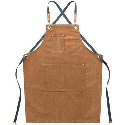 OEM Delantal De Trabajo De Lona Para Hombre Con Bolsillos, Correa Ajustable Y Bolsillos Grandes, Delantal De Cocina Marrón - Crezuo OEM Delantal De Trabajo De Lona Para Hombre Con Bolsillos, Correa Ajustable Y Bolsillos Grandes, Delantal De Cocina Marrón - Crezuo