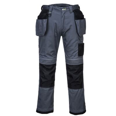 Portwest Pantalón Elástico De Trabajo Pw3 Con Bolsillos De Pistolera / Negro / 32 Portwest Pantalón Elástico De Trabajo Pw3 Con Bolsillos De Pistolera / Negro / 32