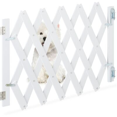 Relaxdays Barrera Seguridad Niños Bambú, Valla Escaleras Plegable Hasta 108,5cm, 47,5-60cm Alto, Reja Mascotas, Blanco Relaxdays Barrera Seguridad Niños Bambú, Valla Escaleras Plegable Hasta 108,5cm, 47,5-60cm Alto, Reja Mascotas, Blanco