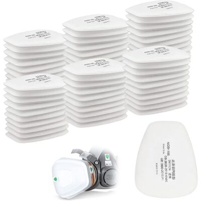 ANPVIZ Cartucho De Repuesto Para Mascarillas Protectoras, Paquete De 60 Filtros De Algodón 3m Para Mascarilla Facial Completa 5n11 Cn, Filtros De Algodón Para Filtros 6000, 6200, 6800, 7501, 7502 Y Ff402 (bl ANPVIZ Cartucho De Repuesto Para Mascarillas Protectoras, Paquete De 60 Filtros De Algodón 3m Para Mascarilla Facial Completa 5n11 Cn, Filtros De Algodón Para Filtros 6000, 6200, 6800, 7501, 7502 Y Ff402 (bl