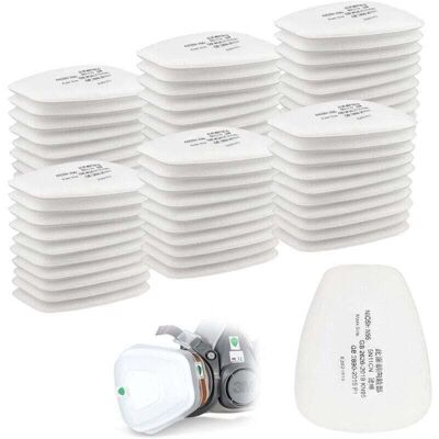 DPZO Paquete De 60 Filtros De Algodón 3m, Filtros Para Mascarillas Faciales Completas, Filtros De Inserción 5n11 Cn, Filtros De Algodón Para 6000, 6200, 6800, 7501, 7502, Filtros Ff402 (blancos) DPZO Paquete De 60 Filtros De Algodón 3m, Filtros Para Mascarillas Faciales Completas, Filtros De Inserción 5n11 Cn, Filtros De Algodón Para 6000, 6200, 6800, 7501, 7502, Filtros Ff402 (blancos)
