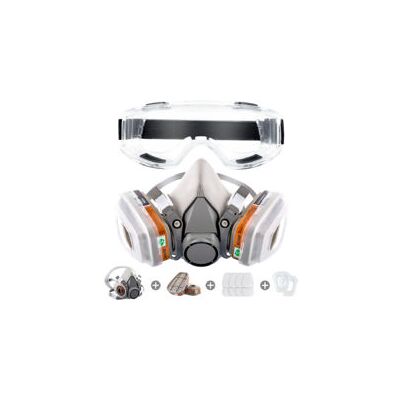 OEM Mascarilla De Protección Respiratoria Reutilizable – Doble Filtración Contra Vapores Orgánicos – Con Gafas De Seguridad – Para Pintar Y Soldar OEM Mascarilla De Protección Respiratoria Reutilizable – Doble Filtración Contra Vapores Orgánicos – Con Gafas De Seguridad – Para Pintar Y Soldar