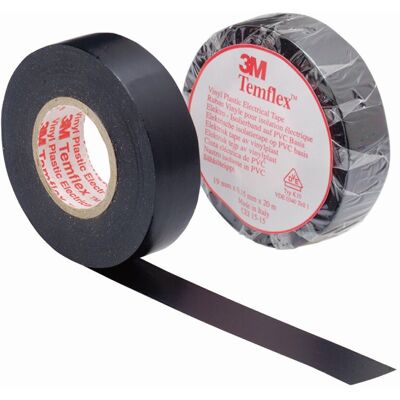 Cinta Aisl. 19mmx20mt Temflex™ 1300 Pvc Negra 3m™ Cinta Aisl. 19mmx20mt Temflex™ 1300 Pvc Negra 3m™