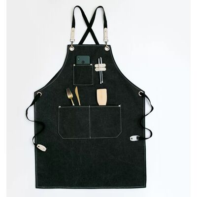 ANPVIZ Delantal Vaquero De Alta Calidad Con Bolsillos Para Peluquero, Delantal Multifuncional De Lona Encerada Impermeable, Pintor, Jardinero, Barbero Para Hombres Y Mujeres, Negro ANPVIZ Delantal Vaquero De Alta Calidad Con Bolsillos Para Peluquero, Delantal Multifuncional De Lona Encerada Impermeable, Pintor, Jardinero, Barbero Para Hombres Y Mujeres, Negro