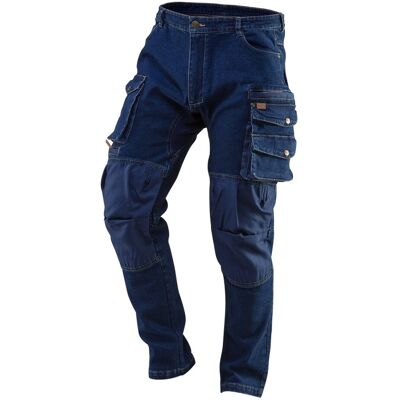 Tools Pantalones Vaqueros Largos De Trabajo Para Hombre, 8 Bolsillos Multifunción, Costuras Reforzadas, Zona De Las Rodillas Para Rodilleras, 98% Algodón, 2% Elastano, 390 G/m1 Denim, Talla S - Neo Tools Pantalones Vaqueros Largos De Trabajo Para Hombre, 8 Bolsillos Multifunción, Costuras Reforzadas, Zona De Las Rodillas Para Rodilleras, 98% Algodón, 2% Elastano, 390 G/m1 Denim, Talla S - Neo