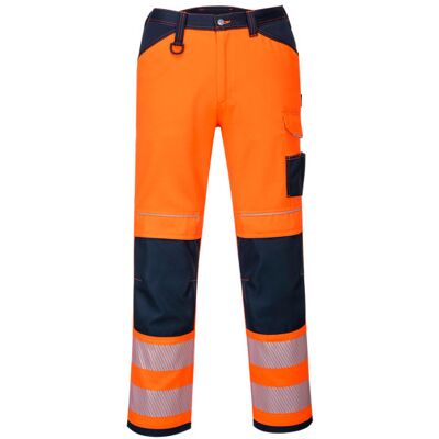 Portwest Pantalones De Trabajo De Alta Visibilidad Pw3 / Naranja Marino / 40 Portwest Pantalones De Trabajo De Alta Visibilidad Pw3 / Naranja Marino / 40