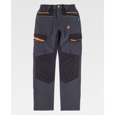 Pantalón Elástico Combinado Workteam Wf3050 M Gris Oscuro / Naranja Pantalón Elástico Combinado Workteam Wf3050 M Gris Oscuro / Naranja