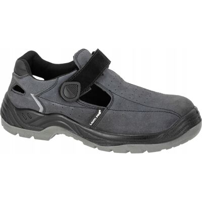 SHUMEE Sandalias De Trabajo De Ante Y Cuero Con Puntera Reforzada, Color Gris-negro, Talla 46 Laht, 1 Unidad. SHUMEE Sandalias De Trabajo De Ante Y Cuero Con Puntera Reforzada, Color Gris-negro, Talla 46 Laht, 1 Unidad.