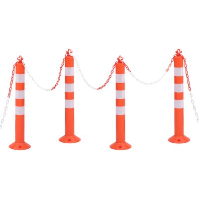 Bolardos De Control De Tráfico 4 Uds Con Cadena Pe 75 Cm Vidaxl Bolardos De Control De Tráfico 4 Uds Con Cadena Pe 75 Cm Vidaxl