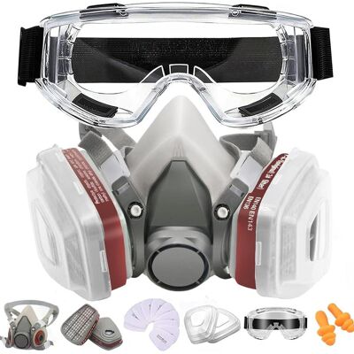 OEM Mascarilla Protectora Con Filtro A1p2, Protección Contra Polvo Y Gases, Con Gafas, Respirador Reutilizable Para Pintar, Lijar Y Pulverizar, Juego Completo Con Filtros De Repuesto. OEM Mascarilla Protectora Con Filtro A1p2, Protección Contra Polvo Y Gases, Con Gafas, Respirador Reutilizable Para Pintar, Lijar Y Pulverizar, Juego Completo Con Filtros De Repuesto.