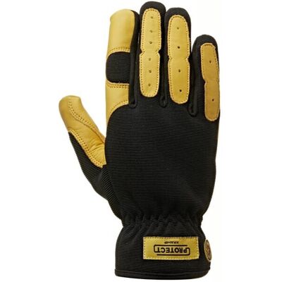 KRAMP Guantes De Trabajo Negro-amarillo Cuero/etileno Acetato De Vinilo/spandex Talla M Protect De Universal Kg0400108 KRAMP Guantes De Trabajo Negro-amarillo Cuero/etileno Acetato De Vinilo/spandex Talla M Protect De Universal Kg0400108
