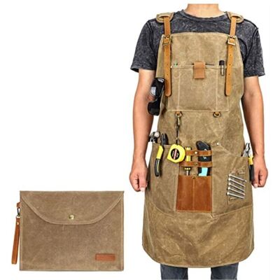 OEM Delantal De Trabajo De Tela Encerada Para Hombre Y Mujer Con Bolsillo Y Tirantes Acolchados, Hebilla De Liberación Rápida, Ajustable Hasta La Talla Xxl -crezuo OEM Delantal De Trabajo De Tela Encerada Para Hombre Y Mujer Con Bolsillo Y Tirantes Acolchados, Hebilla De Liberación Rápida, Ajustable Hasta La Talla Xxl -crezuo