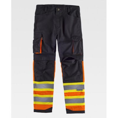 Pantalón De Trabajo Combinado Con Bandas Reflectante-fluorescentes Workteam C2618 Pantalón De Trabajo Combinado Con Bandas Reflectante-fluorescentes Workteam C2618