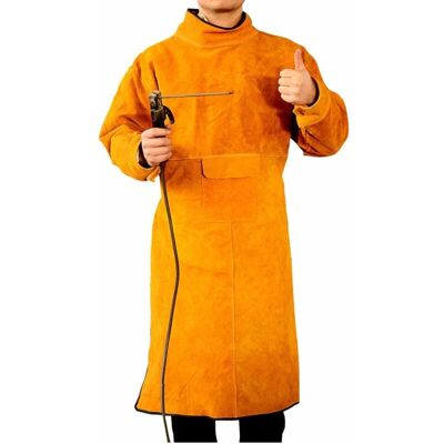 Delantal De Piel De Vaca Para Soldador, Para Hombres Y Mujeres, Para Trabajo Pesado, Para Taller, Protección Contra Chispas Y Resistente Al Calor, 41 X 21 Pulgadas - Ymyny Delantal De Piel De Vaca Para Soldador, Para Hombres Y Mujeres, Para Trabajo Pesado, Para Taller, Protección Contra Chispas Y Resistente Al Calor, 41 X 21 Pulgadas - Ymyny