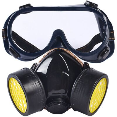 OEM Mascarilla Respiratoria Reutilizable, Mascarilla De Doble Filtración Para Protección Contra Humos Tóxicos, Polvo Químico Y Gases Para Trabajos De Pintura Y Lijado (negra) -crezuo OEM Mascarilla Respiratoria Reutilizable, Mascarilla De Doble Filtración Para Protección Contra Humos Tóxicos, Polvo Químico Y Gases Para Trabajos De Pintura Y Lijado (negra) -crezuo