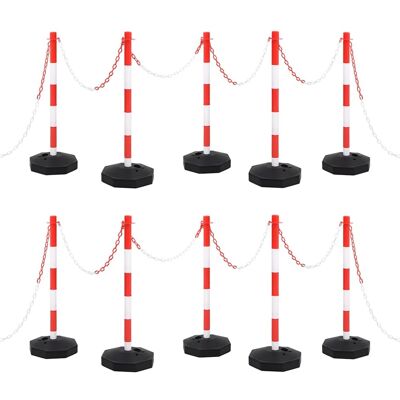 Vidaxl Juego De Barrera Con Postes Y Cadena Plástico 10 M Vidaxl Juego De Barrera Con Postes Y Cadena Plástico 10 M