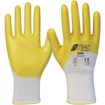 Nitras - Guantes 03405 Talla 9 Blanco / Amarillo Pes Con Nitrilo En 388 Psa Ii 12 (por 12) Nitras - Guantes 03405 Talla 9 Blanco / Amarillo Pes Con Nitrilo En 388 Psa Ii 12 (por 12)