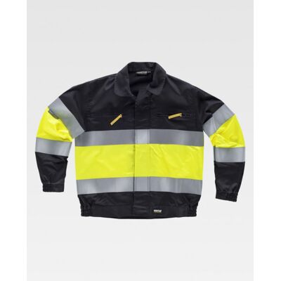 Cazadora De Cierre De Cremallera Con Amarillo Y Naranja De Alta Visibilidad Workteam C4110 L Negro+amarillo A.v. Cazadora De Cierre De Cremallera Con Amarillo Y Naranja De Alta Visibilidad Workteam C4110 L Negro+amarillo A.v.