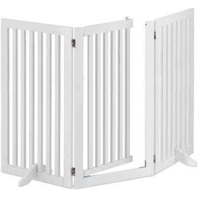 Relaxdays - Barrera Seguridad Perro, Valla Protectora Con Puerta, Para Escaleras, 92x154cm, Plegable, Sin Taladrar, Blanco Relaxdays - Barrera Seguridad Perro, Valla Protectora Con Puerta, Para Escaleras, 92x154cm, Plegable, Sin Taladrar, Blanco