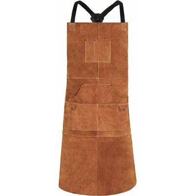 LABLANC Delantal De Trabajo De Piel De Vacuno Con 6 Bolsillos, 61 X 91 Cm, Multifuncional, Con Tirantes Ajustables De M A Xxl Para Hombre Y Mujer (marrón) LABLANC Delantal De Trabajo De Piel De Vacuno Con 6 Bolsillos, 61 X 91 Cm, Multifuncional, Con Tirantes Ajustables De M A Xxl Para Hombre Y Mujer (marrón)