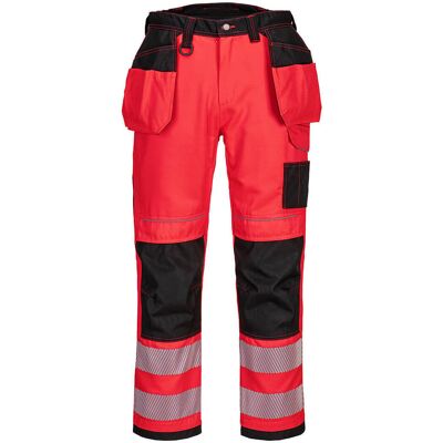 Pantalones De Trabajo De Alta Visibilidad Holster Pw3 Tiro Regular De Polialgodón Con Cintas Reflectantes Portwest T501 38 Pulgadas Rojo/negro Pantalones De Trabajo De Alta Visibilidad Holster Pw3 Tiro Regular De Polialgodón Con Cintas Reflectantes Portwest T501 38 Pulgadas Rojo/negro
