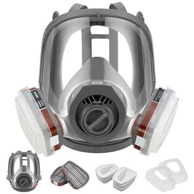 OEM Mascarilla Respiratoria Reutilizable Con Filtro Para Protección Contra Vapores Y Partículas. Máscara Antigás A Prueba De Polvo Para Pintura, Barnizado, Carpintería Y Agricultura. OEM Mascarilla Respiratoria Reutilizable Con Filtro Para Protección Contra Vapores Y Partículas. Máscara Antigás A Prueba De Polvo Para Pintura, Barnizado, Carpintería Y Agricultura.