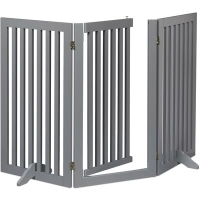 Relaxdays - Barrera Seguridad Perros, Valla Protectora Con Puerta, Para Escaleras, 92x154cm, Plegable, Sin Taladrar, Gris Relaxdays - Barrera Seguridad Perros, Valla Protectora Con Puerta, Para Escaleras, 92x154cm, Plegable, Sin Taladrar, Gris