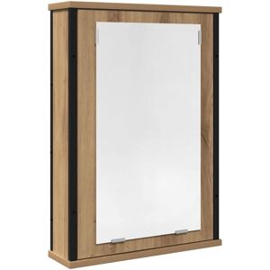 Mueble De Baño Con Espejo De Roble Artesanal 42x12x60 Cm Vidaxl Mueble De Baño Con Espejo De Roble Artesanal 42x12x60 Cm Vidaxl