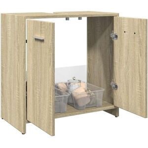 Armario Lavabo Baño Madera Ingeniería Roble Sonoma 60x33x60 Cm Vidaxl Armario Lavabo Baño Madera Ingeniería Roble Sonoma 60x33x60 Cm Vidaxl