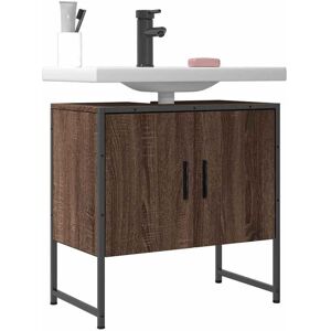 Armario Lavabo Baño Madera Ingeniería Roble Marrón 60x33x60 Cm Vidaxl Armario Lavabo Baño Madera Ingeniería Roble Marrón 60x33x60 Cm Vidaxl