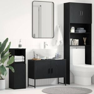 Armario de baño de roble negro Vidaxl 80x33x60 cm Armario de baño de roble negro Vidaxl 80x33x60 cm