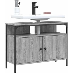 Vidaxl - Armario Lavabo Baño Madera Ingeniería Gris Sonoma 80x30x60 Cm Vidaxl - Armario Lavabo Baño Madera Ingeniería Gris Sonoma 80x30x60 Cm