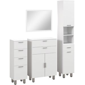Kleankin - Conjunto De Baño Incluye 2 Mueble Auxiliar De Baño 1 Columna De Baño Y 1 Espejo De Baño Con Luces Led Función De Memoria Interruptor Blanco Brillante Kleankin - Conjunto De Baño Incluye 2 Mueble Auxiliar De Baño 1 Columna De Baño Y 1 Espejo De Baño Con Luces Led Función De Memoria Interruptor Blanco Brillante