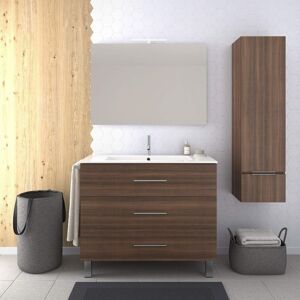 DECOHOR Conjunto De Baño Váli Mueble Con Tres Cajones, Lavabo, Espejo Y Columna Auxiliar ¡¡con Toallero De Regalo Varios Colores Y Medidas En Fresno Tea 70cm DECOHOR Conjunto De Baño Váli Mueble Con Tres Cajones, Lavabo, Espejo Y Columna Auxiliar ¡¡con Toallero De Regalo Varios Colores Y Medidas En Fresno Tea 70cm