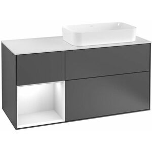 Villeroy & Boch Finion - Mueble de baño, 1200x603x501mm, Angular, con iluminación LED, madera, lavabo a la derecha Villeroy & Boch Finion - Mueble de baño, 1200x603x501mm, Angular, con iluminación LED, madera, lavabo a la derecha