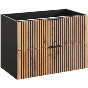 AC-DECO Mueble Bajo Lavabo 80cm Gaia Madera Y Negro AC-DECO Mueble Bajo Lavabo 80cm Gaia Madera Y Negro